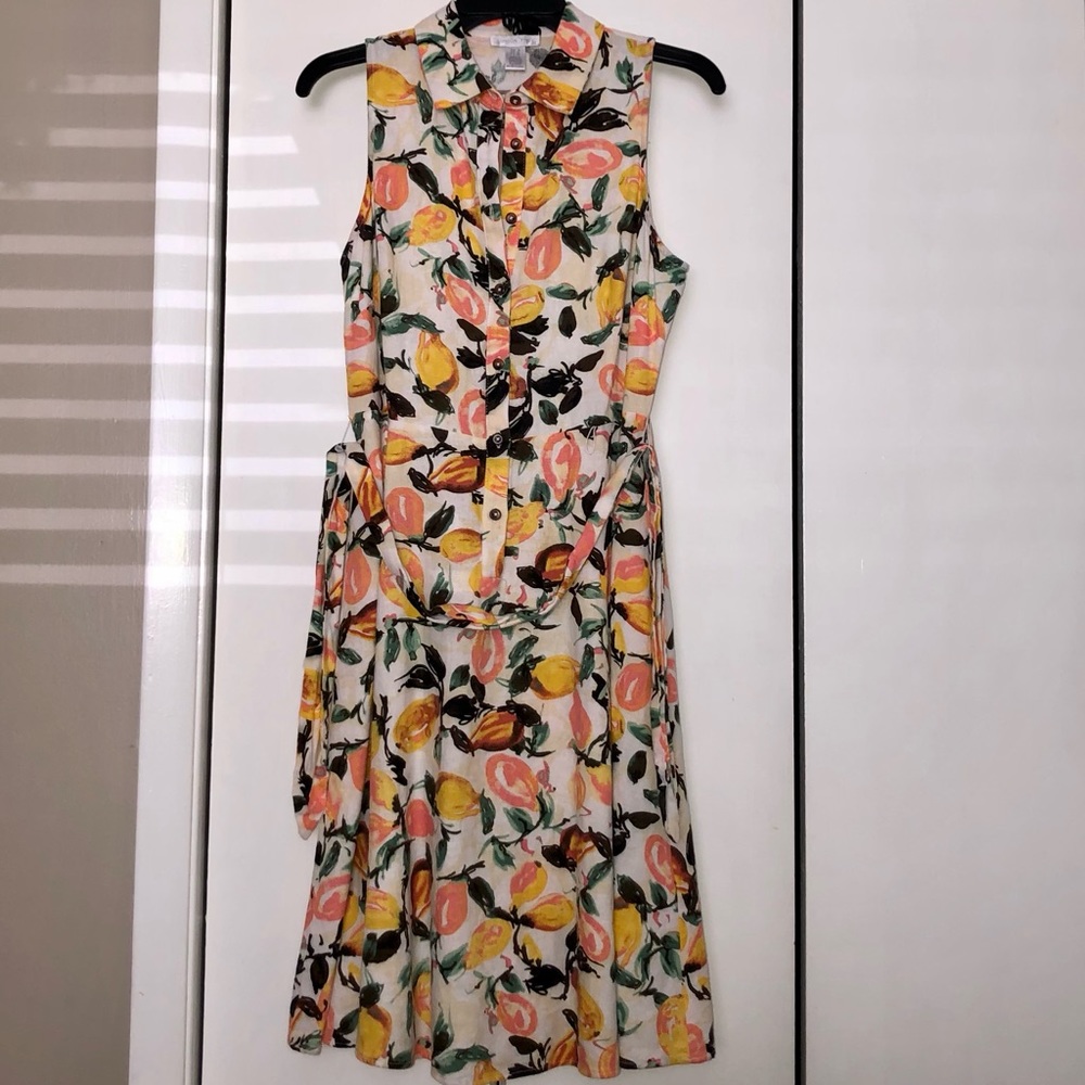 Collared Knee-length A-line Sleeveless Dress
